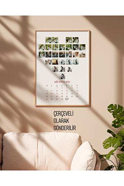 çınararthome Kişiye Özel Fotoğraf Kalpli Takvim – Özel Tarihli Düğün & Nişan ...