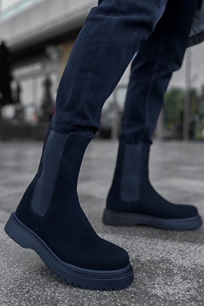 Lucy Shoes Yg223 Alaska Men's Sports Casual Laceless Suede Boots Sst - Black