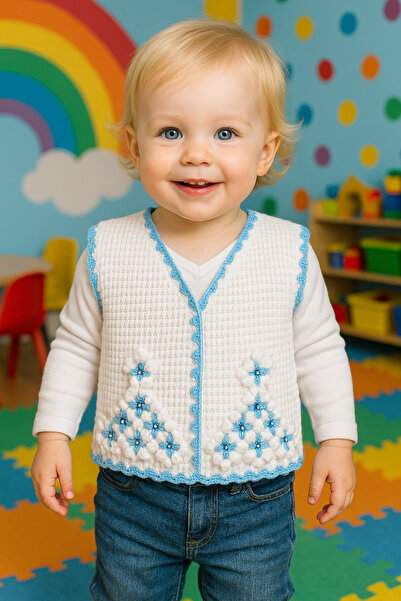 SENSSTEKSTİL 🌼   Hand Knitted Göz Nuru Patterned Baby Vest