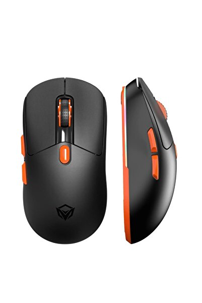 MeeTion Mouse office/gaming wireless GW38, Rechargeable,2.4 GHz,8000 dpi,125x63.5x39 mm,Black/Orange