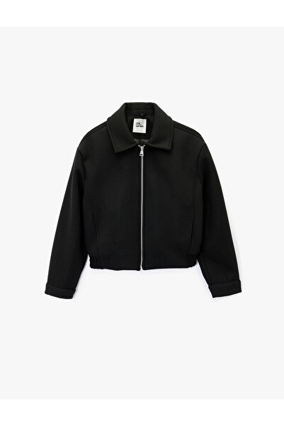 Koton Jachetă cu mânecă lungă, cu guler clasic și fermoar