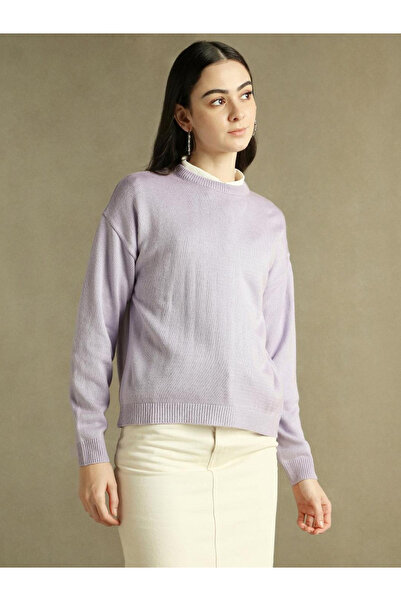 Dennis Lingo By Styli Lilac Round Neck Knit Sweater