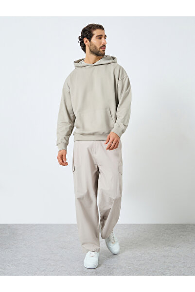 Styli Khaki Printed Oversized Hoodie