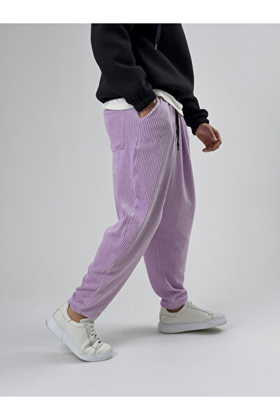 COCOPELLI Μωβ πλισέ ανδρικό μισό φαρδύ παντελόνι COC2559