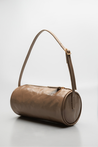 Zenvia Mink Cylinder-Zippered Hand and Shoulder Bag