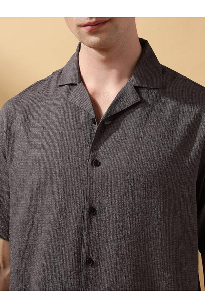 Dennis Lingo By Styli Men Relaxed Fit Textured Casual Shirt