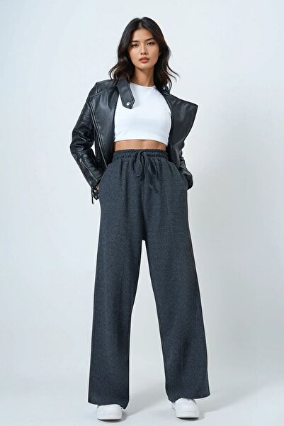 VAGGON High Waist Washable Gradient Thick Pants with Elastic Waistband