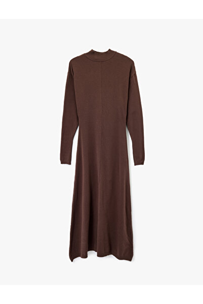 Koton Long Sleeve Lightweight Mock Neck Long Knitwear Dress
