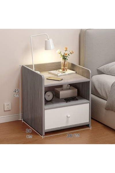 KEKE Home Bedside Storage Cabinet With Drawer And Shelf