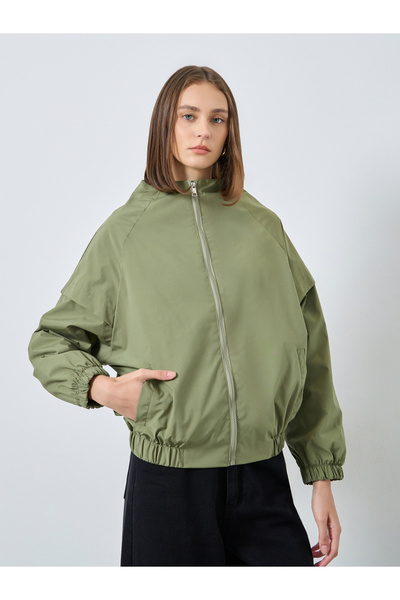 Styli Olive Green Regular Fit Lightweight Jacket