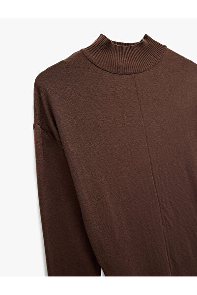 Koton Long Sleeve Lightweight Mock Neck Long Knitwear Dress
