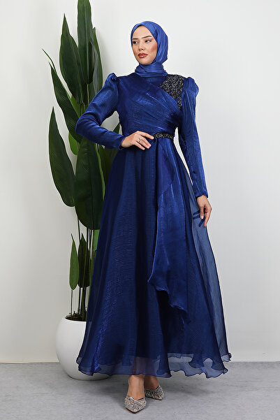 Eliza Modest Evening Dress Navy
