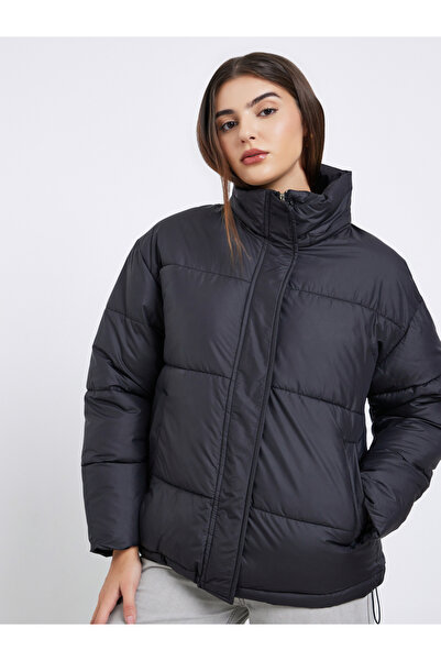 Styli Women Black Regular Fit Regular Length Padded Jacket