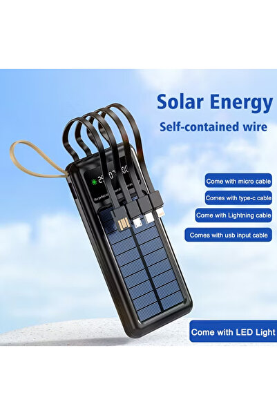 Light Nova 10.000 mAh Powerbank / Solar Güneş Enerjili / Işıklı / Digital Gös...