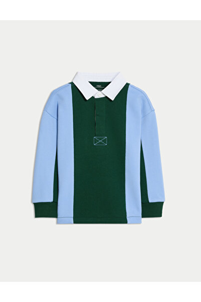 Marks & Spencer Pamuk Karışımlı Çizgili Rugby Üst (2‑8 Yaş)