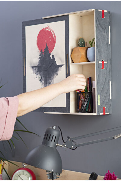 Wodiza Ahşap Dekoratif Raflı Tablo - 48x35 cm