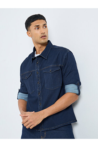 Styli Men Boxy Fit Denim Shirt