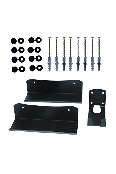 zola wall-mounted bike rack, metal, suitable for all types of bikes, black