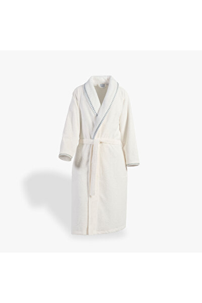 Green Black Ανδρικό μπουρνούζι Tria 100% βαμβάκι ζακάρ κρέμα-μέντα