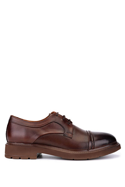 Tamer Tanca Men's Genuine Leather Tan Classic Shoes
