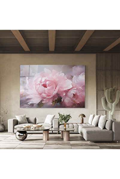 Arthub Glass Painting, Bedroom and Living Room, Peonies, Dreamy Painting Peony