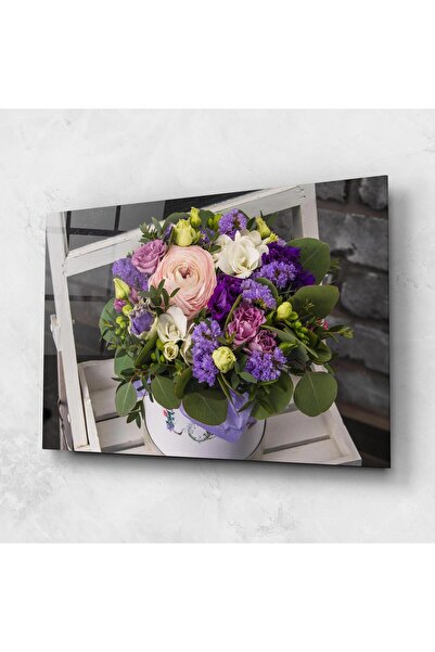 Arthub Tablou Sticla,Dormitor si Living, Buchet De Flori, Big Pink Rose Bouquet