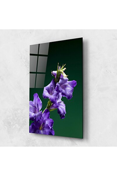 Arthub Tablou Sticla,Dormitor si Living, Iris, Iris On Green