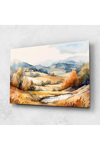 Arthub Glass Painting, Bedroom and Living Room, Rural, Rural Small Lake