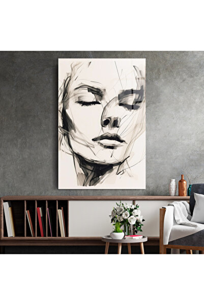Arthub Glass Painting, Bedroom and Living Room, Portrait, Continuous Line Woman