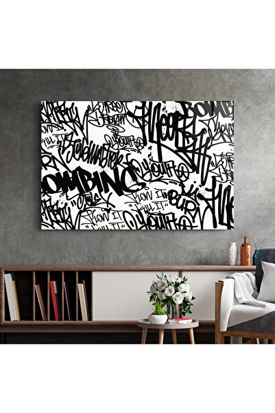 Arthub Glass Painting, Bedroom and Living Room, Graffiti, Black Tags
