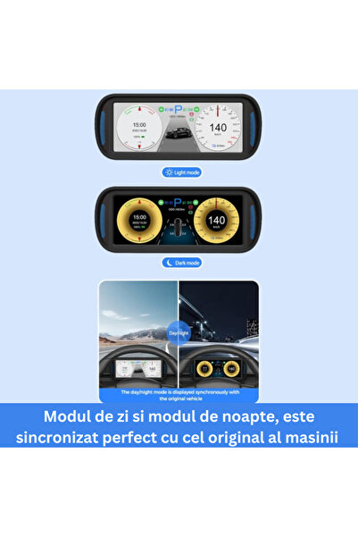 algoshop Digital dashboard display compatible Tesla Model 3 & Y years 2019-2023, 6.8 inch, IPS, Plug and Play