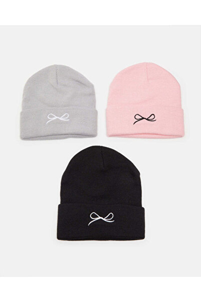 REDTAG Women Assorted Knitted Cap Set (3 Piece)