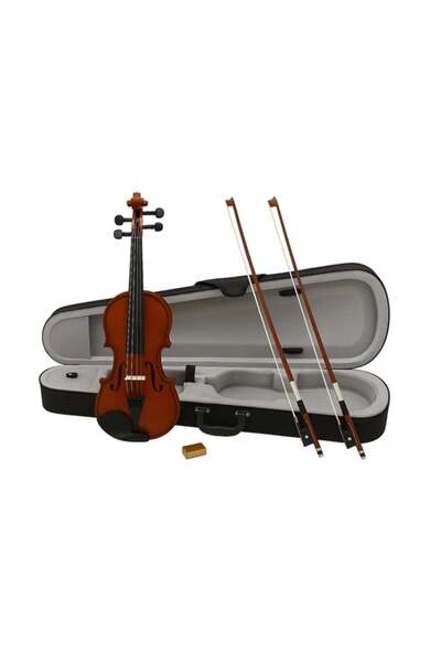 Depox Classical wooden violin 1/2 and additional 1/8 bow, case included