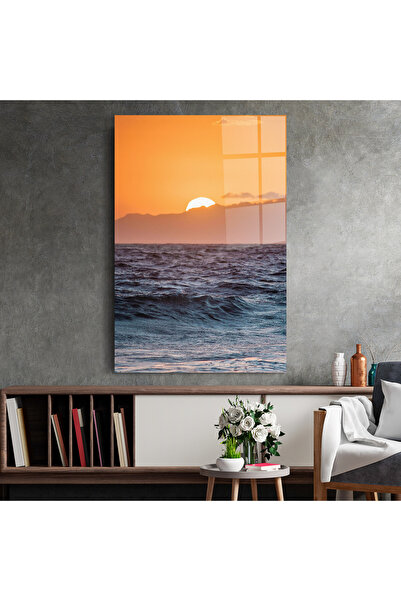 Arthub Glass Painting, Bedroom and Living Room, Sunset, Morning Waves
