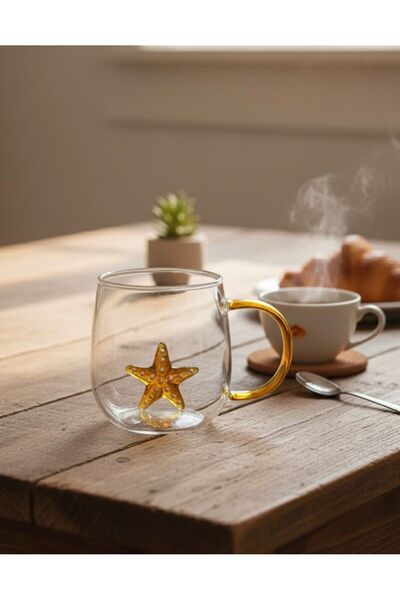 Yonca Hediyelik Brosilikat cam3D Figürlü kupa (gül-flamingo-kaktüs-papatya-denizyıldızı-yunus-kaplumbağa-yengeç)