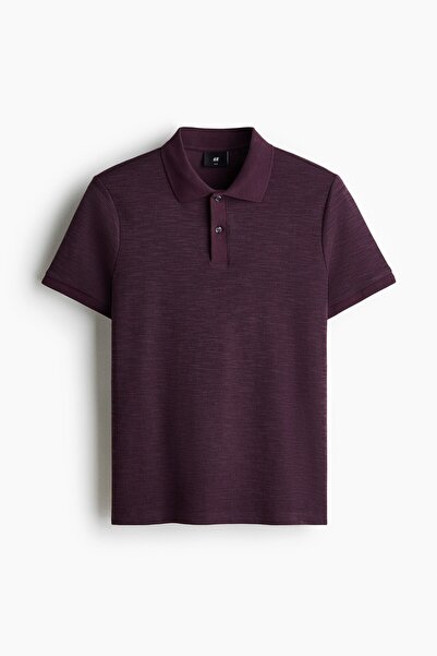 H&M Jakarlı Triko Polo Tişört Slim Fit
