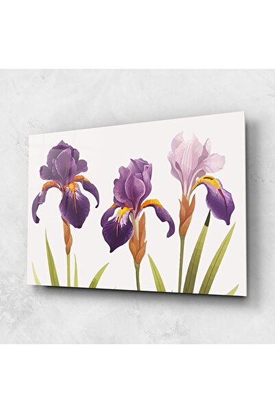 Arthub Glass Painting, Bedroom and Living Room, Iris, Iris Leaf