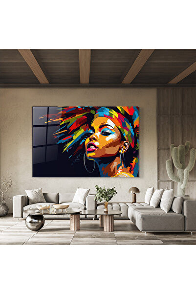 Arthub Tablou Sticla,Dormitor si Living, Femei Africane, African Woman Portrait
