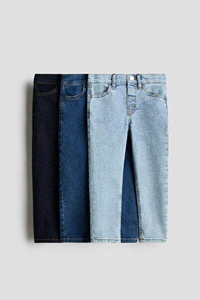 H&M 3'lü Comfort Stretch Slim Fit Jeans