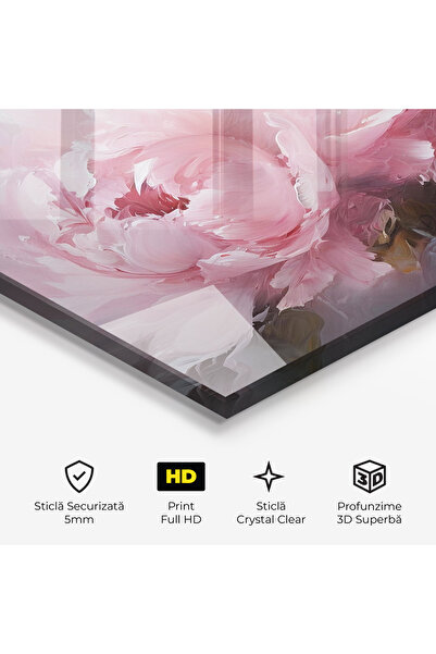 Arthub Glass Painting, Bedroom and Living Room, Peonies, Dreamy Painting Peony