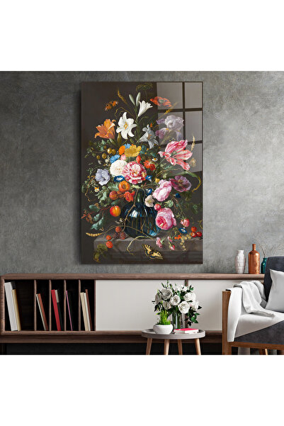 Arthub Glass Painting, Bedroom and Living Room, Flowers In Vase, Blossom Of Life