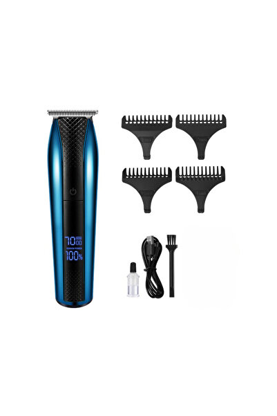 zola Masina tuns si ras fara fir,LCD,2 viteze,4 capete,USB-C,accesorii incluse,16x4.5 cm,albastru/negru
