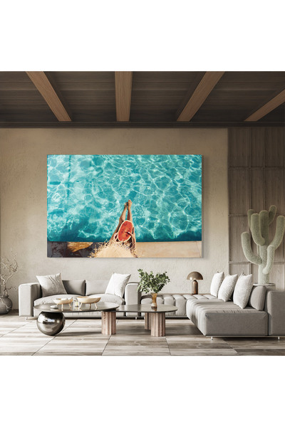 Arthub Glass Painting, Bedroom and Living Room, Summer, Pool Watermelon
