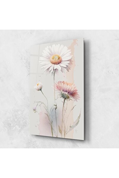 Arthub Glass Painting, Bedroom and Living Room, Daisies, White Painted Daisy