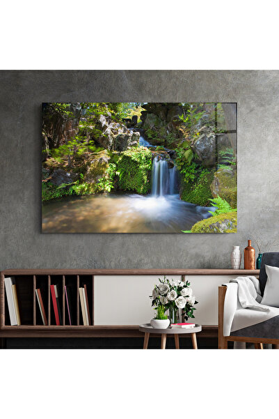 Arthub Glass Painting, Bedroom and Living Room, Waterfalls, Jungle View Waterfall