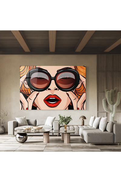 Arthub Glass Painting, Bedroom and Living Room, Pop, Pop Glasses Woman