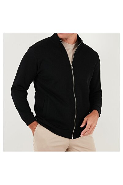 JSCO Men's Stand-Up Collar Gearded Regular Fit Top Quality Selanik Cardigan