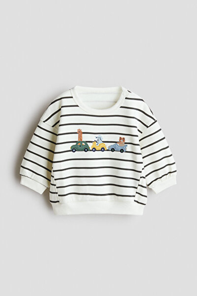 H&M Motif Detaylı Sweatshirt