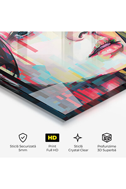 Arthub Glass Painting, Bedroom and Living Room, Digital, Colorful Glitchy Girl