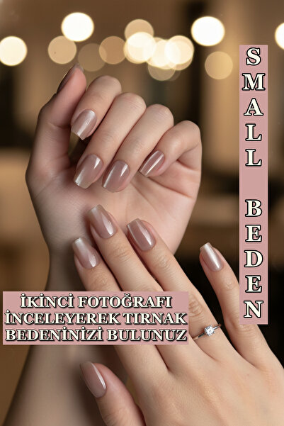 Easy Beauty Kedi Gözü SMALL Beden Kısa Küt 10 Adet Takma Tırnak Seti T098